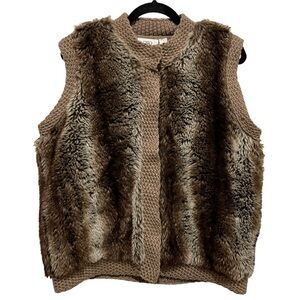 Cato Brown Faux Fur Vest